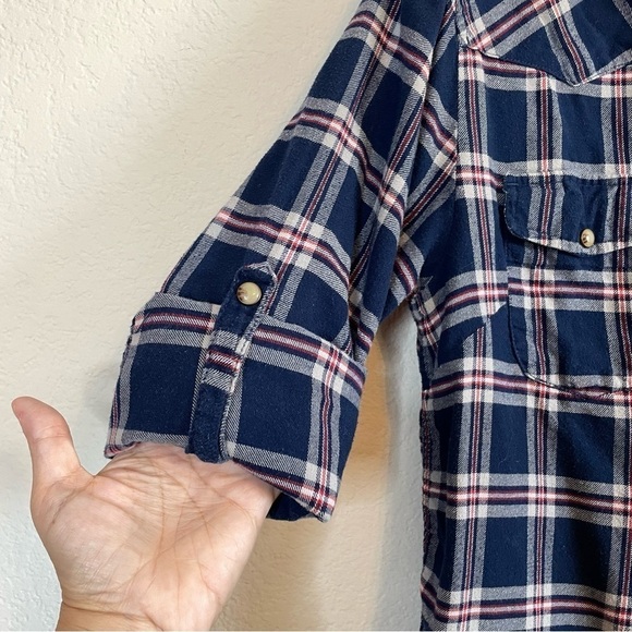 Jachs Girlfriend Bea Blue Plaid Ladies Flannel Shirt Size Small - Picture 4 of 9